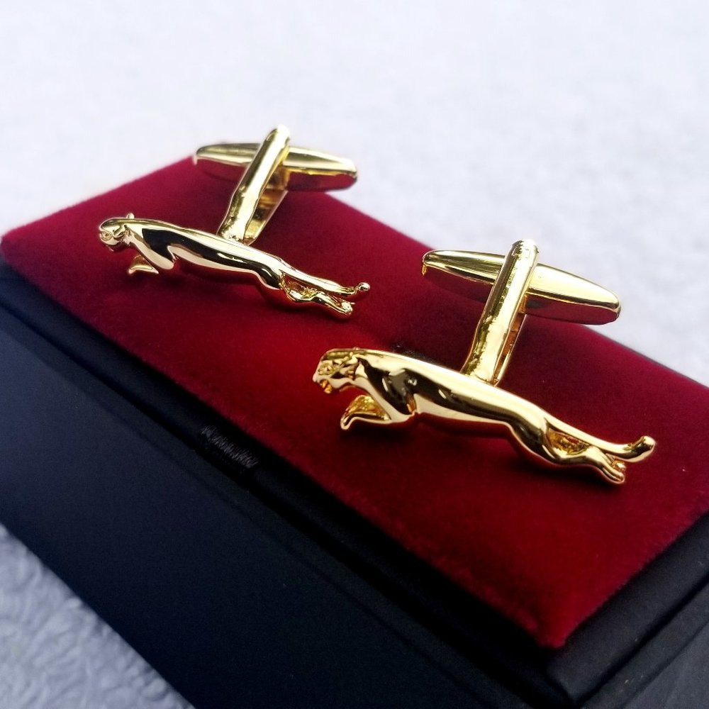 18k Gold Plated Jaguar Cufflinks For Men Car Jewelry Wedding Gift Luxury 2026 - Picture 12 of 13